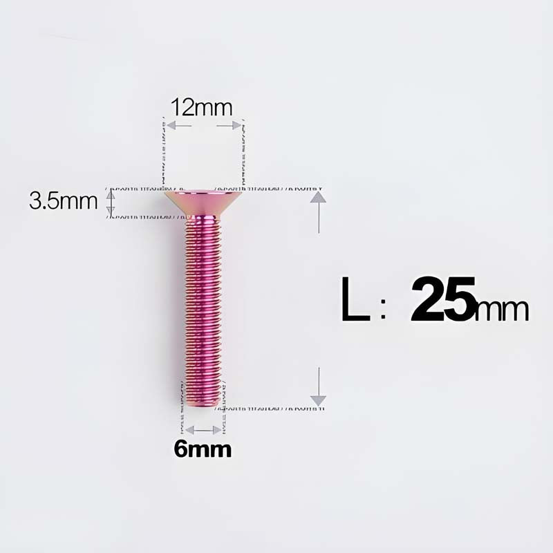 M6 x 10–40mm Titanium Flat Head Bolts – Countersunk Screws for Bike Components