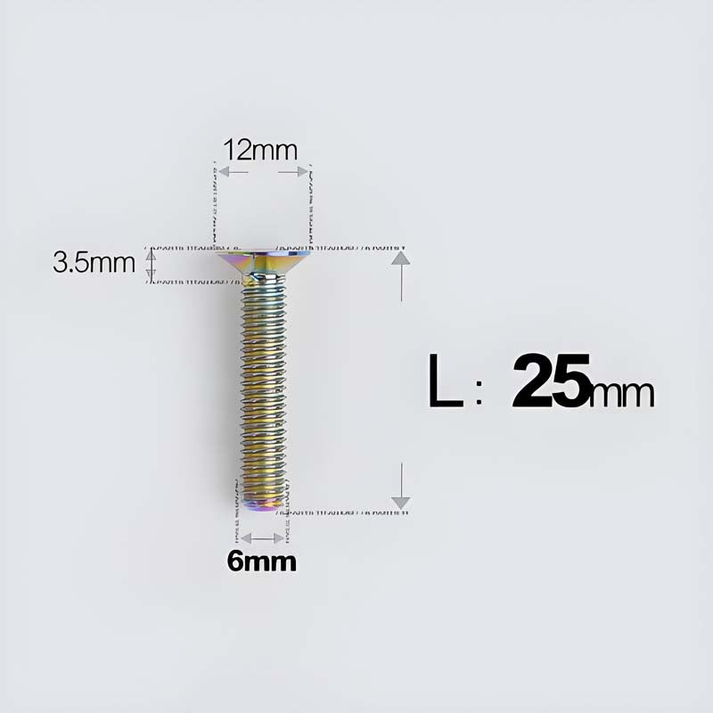 M6 x 10–40mm Titanium Flat Head Bolts – Countersunk Screws for Bike Components