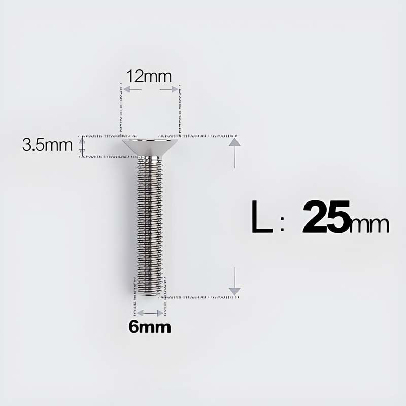 M6 x 10–40mm Titanium Flat Head Bolts – Countersunk Screws for Bike Components