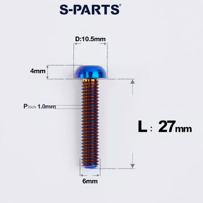 M6 X L8 20 35MM Top Cap Headset Titanium Bolt For Bike