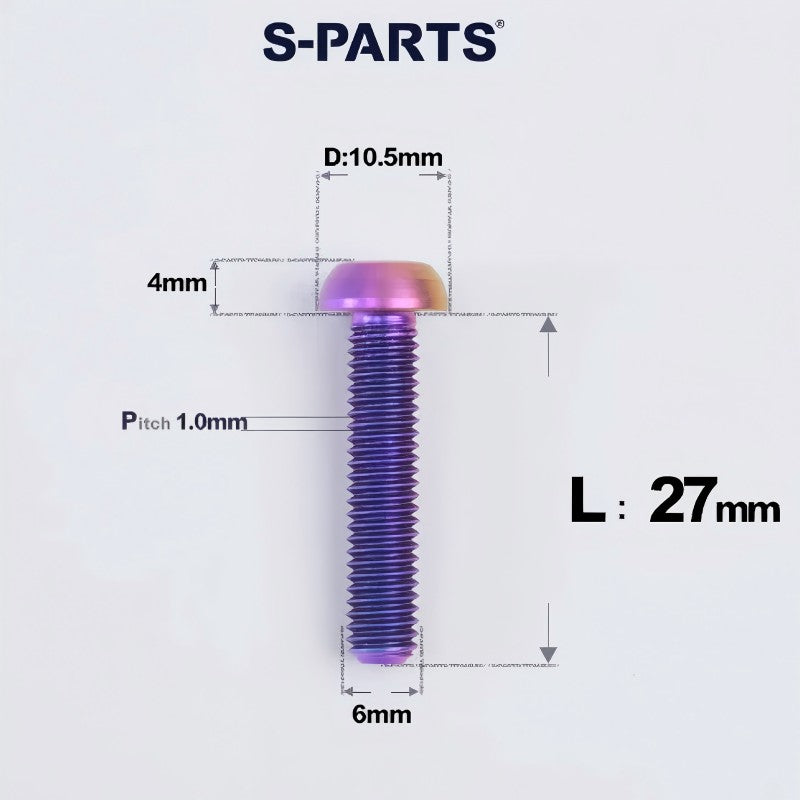 M6 X L8 20 35MM Top Cap Headset Titanium Bolt For Bike