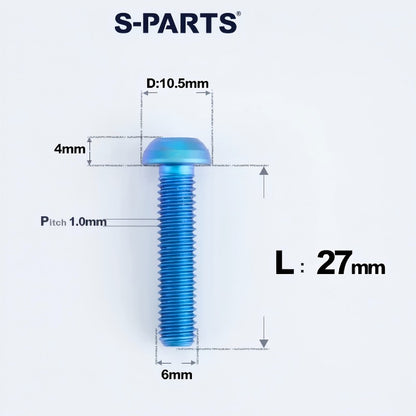 M6 X L8 20 35MM Top Cap Headset Titanium Bolt For Bike