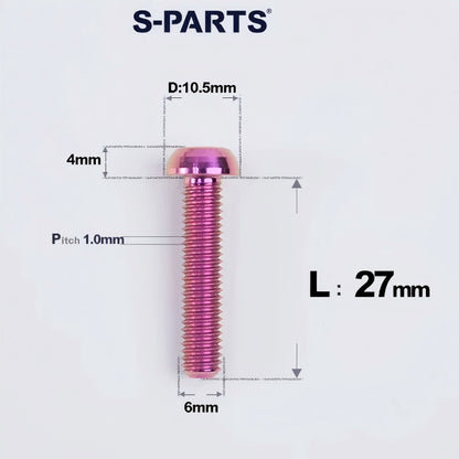 M6 X L8 20 35MM Top Cap Headset Titanium Bolt For Bike