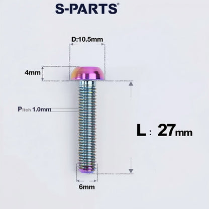 M6 X L8 20 35MM Top Cap Headset Titanium Bolt For Bike