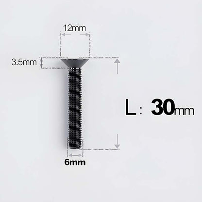 M6 x 10–40mm Titanium Flat Head Bolts – Countersunk Screws for Bike Components