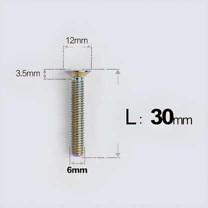 M6 x 10–40mm Titanium Flat Head Bolts – Countersunk Screws for Bike Components