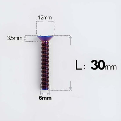 M6 x 10–40mm Titanium Flat Head Bolts – Countersunk Screws for Bike Components