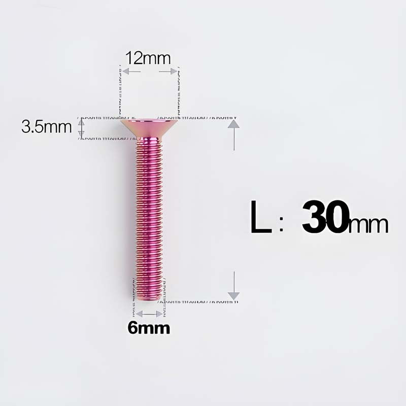 M6 x 10–40mm Titanium Flat Head Bolts – Countersunk Screws for Bike Components