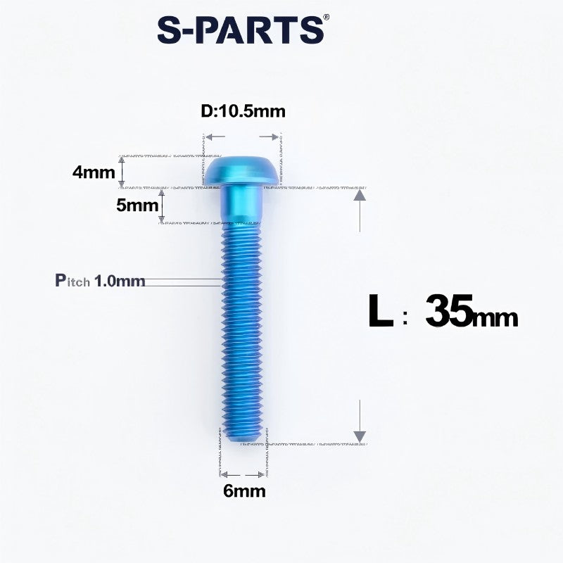 M6 X L8 20 35MM Top Cap Headset Titanium Bolt For Bike