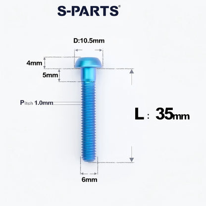 M6 X L8 20 35MM Top Cap Headset Titanium Bolt For Bike