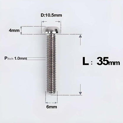 M6 X L8 20 35MM Top Cap Headset Titanium Bolt For Bike