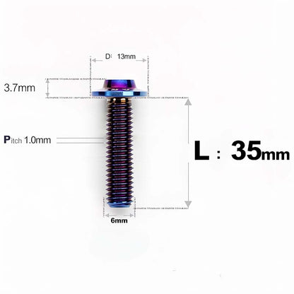 M6 X L8-55mm Titanium Button Head Bolts For Electric Motorbycle