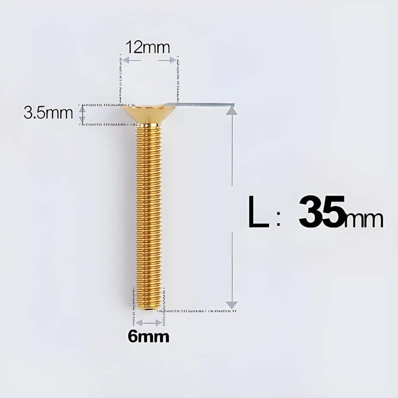 M6 x 10–40mm Titanium Flat Head Bolts – Countersunk Screws for Bike Components