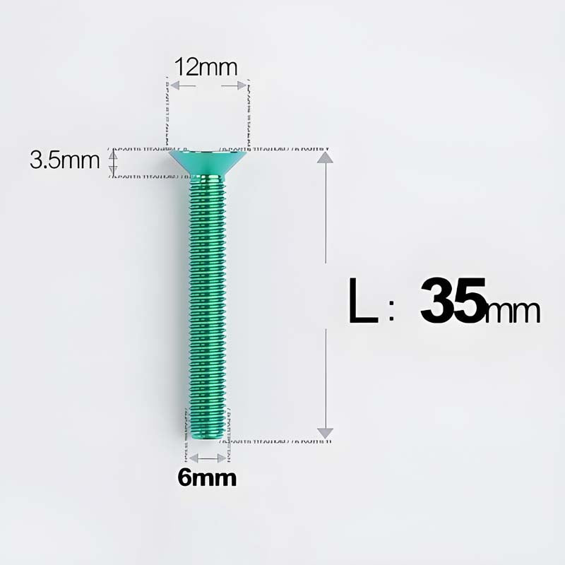 M6 x 10–40mm Titanium Flat Head Bolts – Countersunk Screws for Bike Components