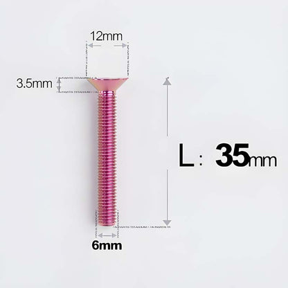 M6 x 10–40mm Titanium Flat Head Bolts – Countersunk Screws for Bike Components