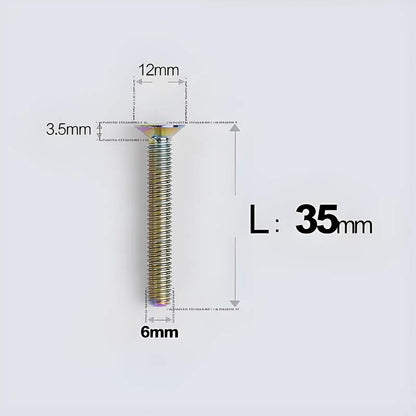 M6 x 10–40mm Titanium Flat Head Bolts – Countersunk Screws for Bike Components