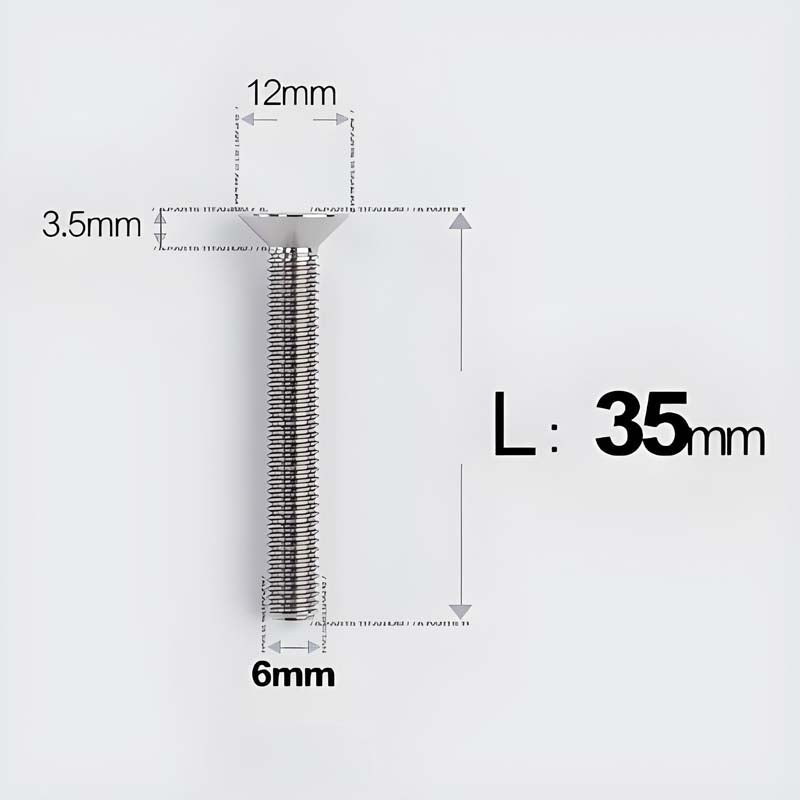 M6 x 10–40mm Titanium Flat Head Bolts – Countersunk Screws for Bike Components