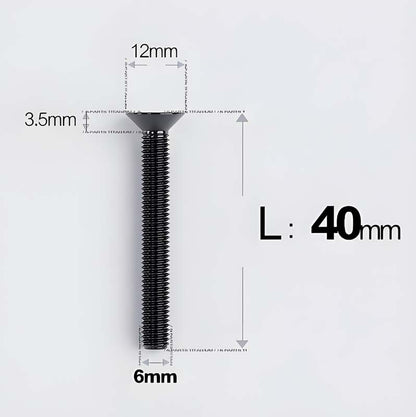 M6 x 10–40mm Titanium Flat Head Bolts – Countersunk Screws for Bike Components