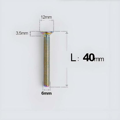 M6 x 10–40mm Titanium Flat Head Bolts – Countersunk Screws for Bike Components