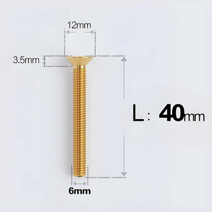M6 x 10–40mm Titanium Flat Head Bolts – Countersunk Screws for Bike Components