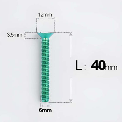 M6 x 10–40mm Titanium Flat Head Bolts – Countersunk Screws for Bike Components