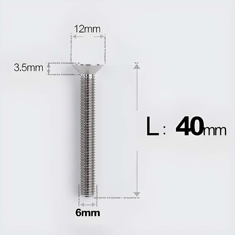 M6 x 10–40mm Titanium Flat Head Bolts – Countersunk Screws for Bike Components