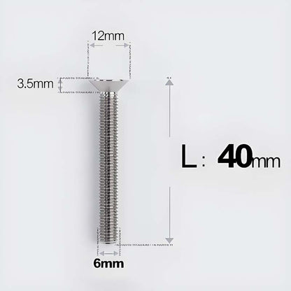 M6 x 10–40mm Titanium Flat Head Bolts – Countersunk Screws for Bike Components