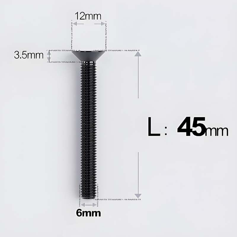 M6 x 45–70mm Titanium Flat Head Bolts – Countersunk Screws for Motorcycle Parts