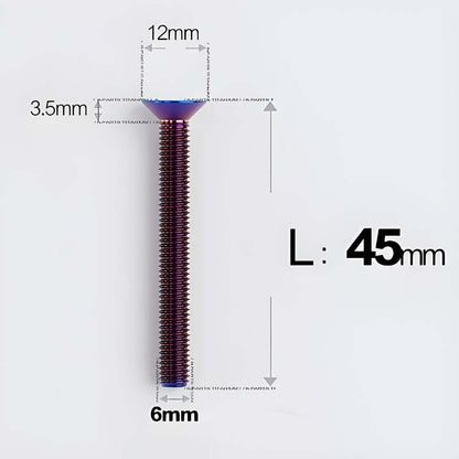 M6 x 45–70mm Titanium Flat Head Bolts – Countersunk Screws for Motorcycle Parts