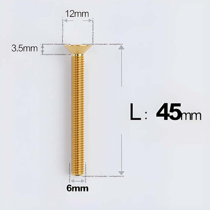 M6 x 45–70mm Titanium Flat Head Bolts – Countersunk Screws for Motorcycle Parts