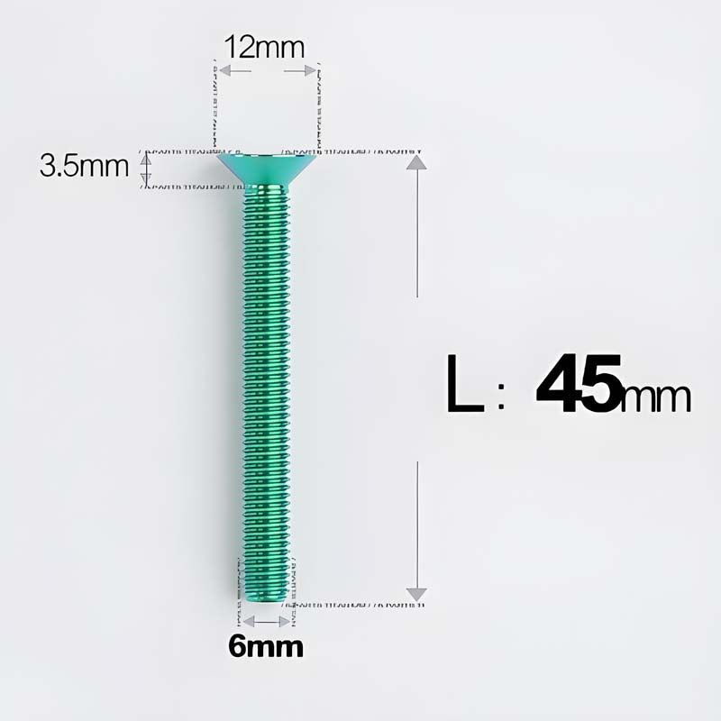 M6 x 45–70mm Titanium Flat Head Bolts – Countersunk Screws for Motorcycle Parts