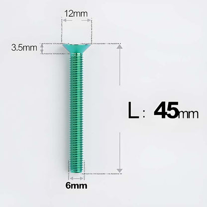 M6 x 45–70mm Titanium Flat Head Bolts – Countersunk Screws for Motorcycle Parts