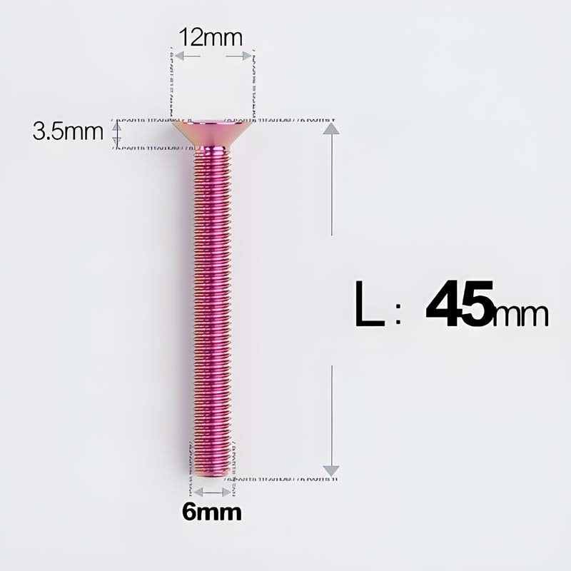 M6 x 45–70mm Titanium Flat Head Bolts – Countersunk Screws for Motorcycle Parts