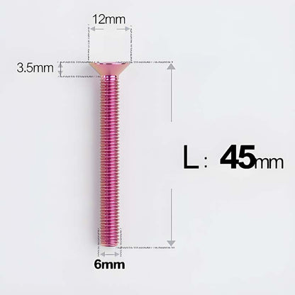 M6 x 45–70mm Titanium Flat Head Bolts – Countersunk Screws for Motorcycle Parts