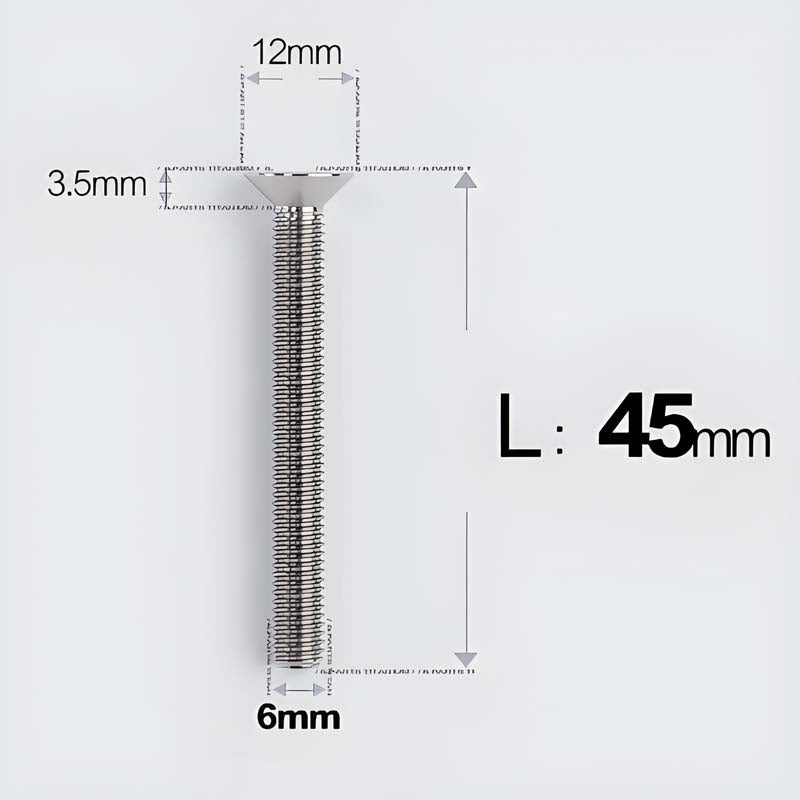 M6 x 45–70mm Titanium Flat Head Bolts – Countersunk Screws for Motorcycle Parts