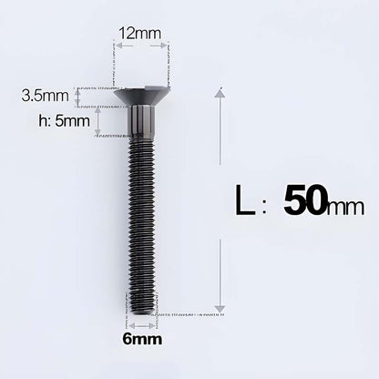 M6 x 45–70mm Titanium Flat Head Bolts – Countersunk Screws for Motorcycle Parts