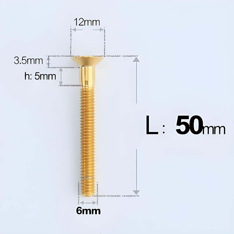 M6 x 45–70mm Titanium Flat Head Bolts – Countersunk Screws for Motorcycle Parts