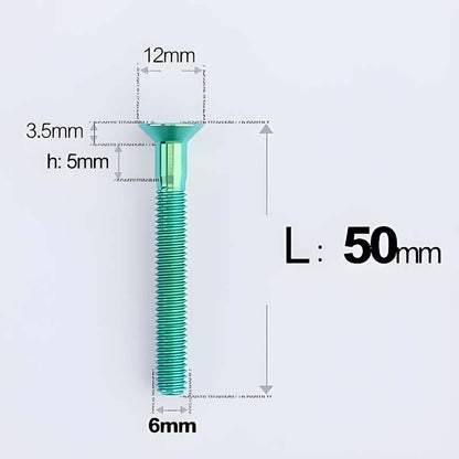 M6 x 45–70mm Titanium Flat Head Bolts – Countersunk Screws for Motorcycle Parts