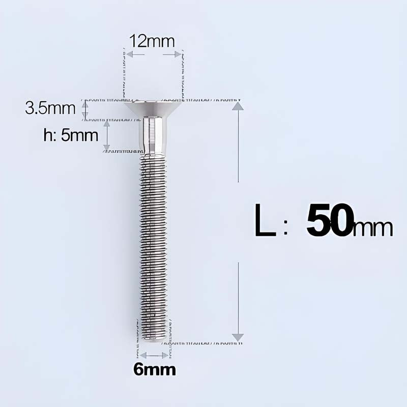 M6 x 45–70mm Titanium Flat Head Bolts – Countersunk Screws for Motorcycle Parts