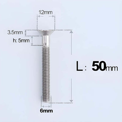 M6 x 45–70mm Titanium Flat Head Bolts – Countersunk Screws for Motorcycle Parts