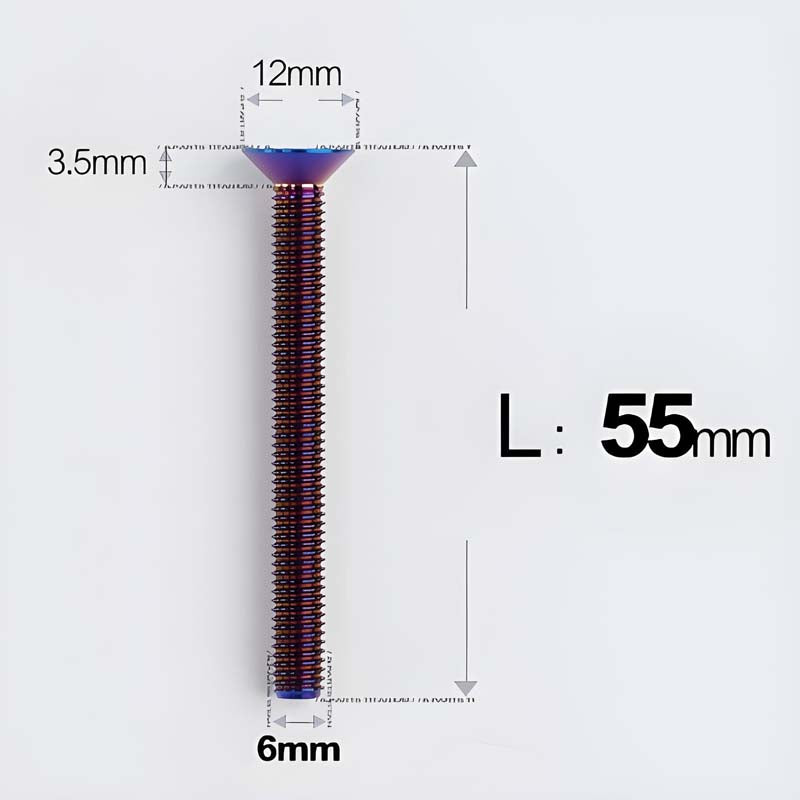 M6 x 45–70mm Titanium Flat Head Bolts – Countersunk Screws for Motorcycle Parts
