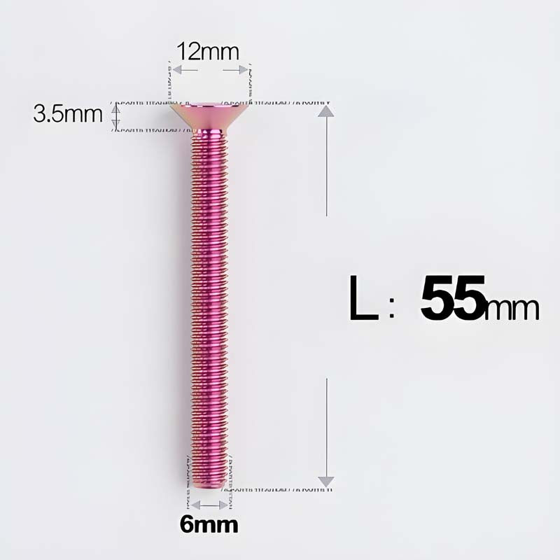 M6 x 45–70mm Titanium Flat Head Bolts – Countersunk Screws for Motorcycle Parts