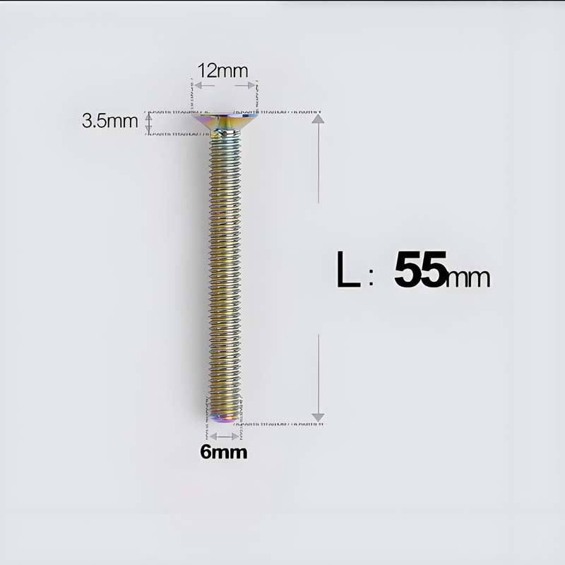 M6 x 45–70mm Titanium Flat Head Bolts – Countersunk Screws for Motorcycle Parts