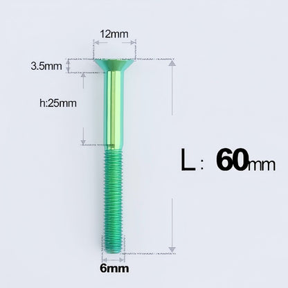 M6 x 45-70mm Titanium Flat Head Bolts - Countersunk Screws for Motorcycle Parts