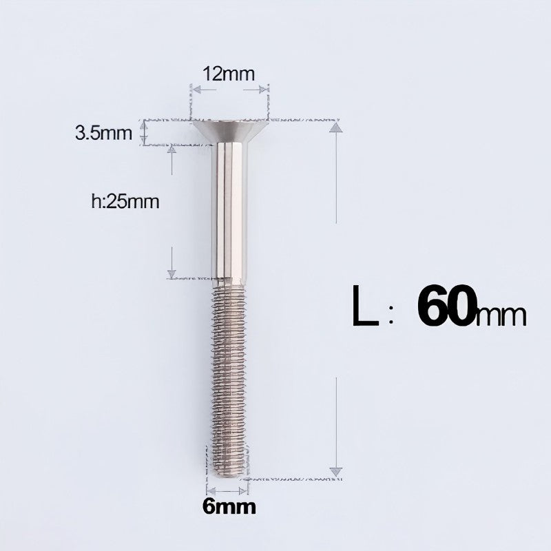 M6 x 45-70mm Titanium Flat Head Bolts - Countersunk Screws for Motorcycle Parts