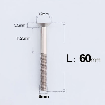 M6 x 45-70mm Titanium Flat Head Bolts - Countersunk Screws for Motorcycle Parts