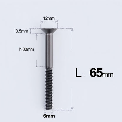 M6 x 45-70mm Titanium Flat Head Bolts - Countersunk Screws for Motorcycle Parts