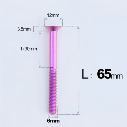 M6 x 45-70mm Titanium Flat Head Bolts - Countersunk Screws for Motorcycle Parts