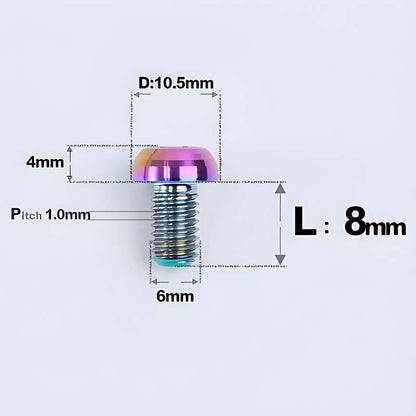 M6 X L8 20 35MM Top Cap Headset Titanium Bolt For Bike