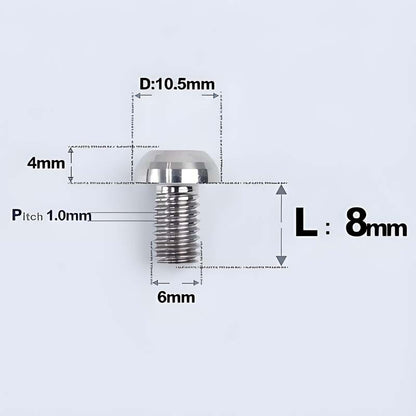 M6 X L8 20 35MM Top Cap Headset Titanium Bolt For Bike